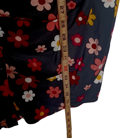 NO BOUNDARIES Colorful Red Pink Floral Retro Print Button Front Black Dress XXXL - Picture 10 of 10